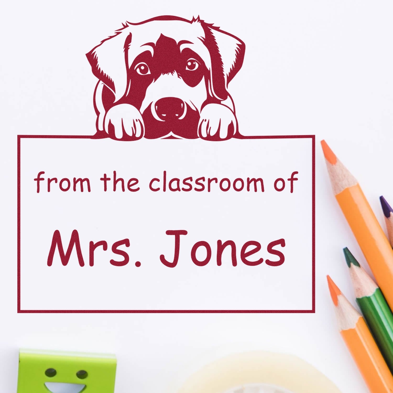 Anatolian Shepherd Personalizable Teacher's Stamp Pre-Inked - Engineer Seal Stamps