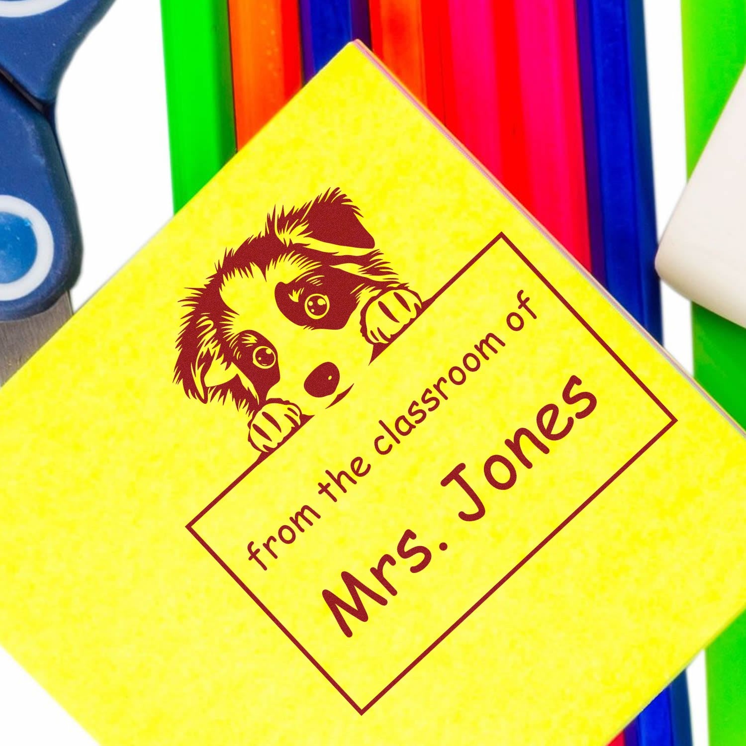 Self-Inking Australian Shepherd Pet Themed Teachers Stamp - Engineer Seal Stamps