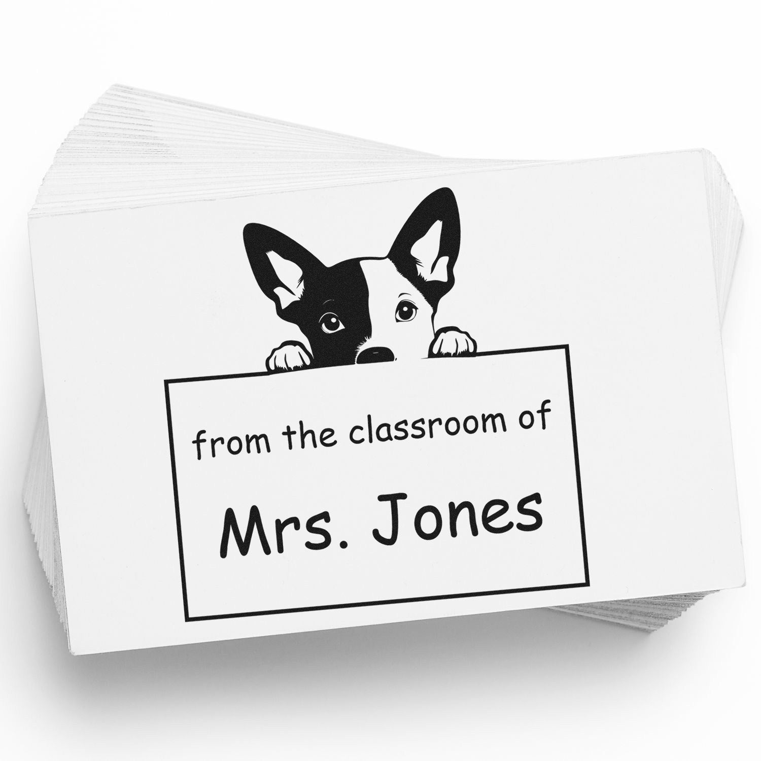 Wood Handle Basenji Puppy Themed Teacher Stamp Stamper - Engineer Seal Stamps