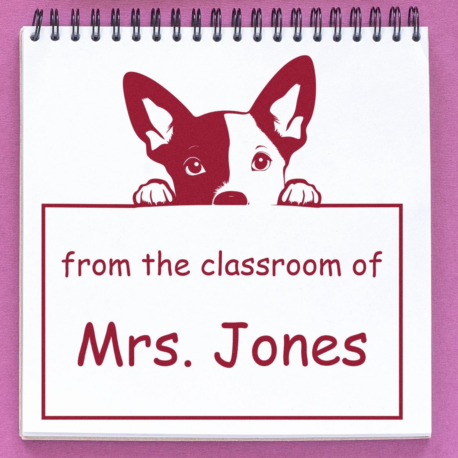 Basenji Personalizable Teacher Stamp Stamper Pre-Inked - Engineer Seal Stamps