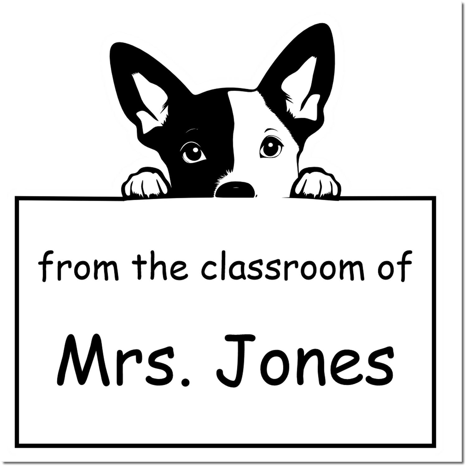 PSI Pre-Inked Basenji Personalized Teacher Stamp Stamper - Engineer Seal Stamps