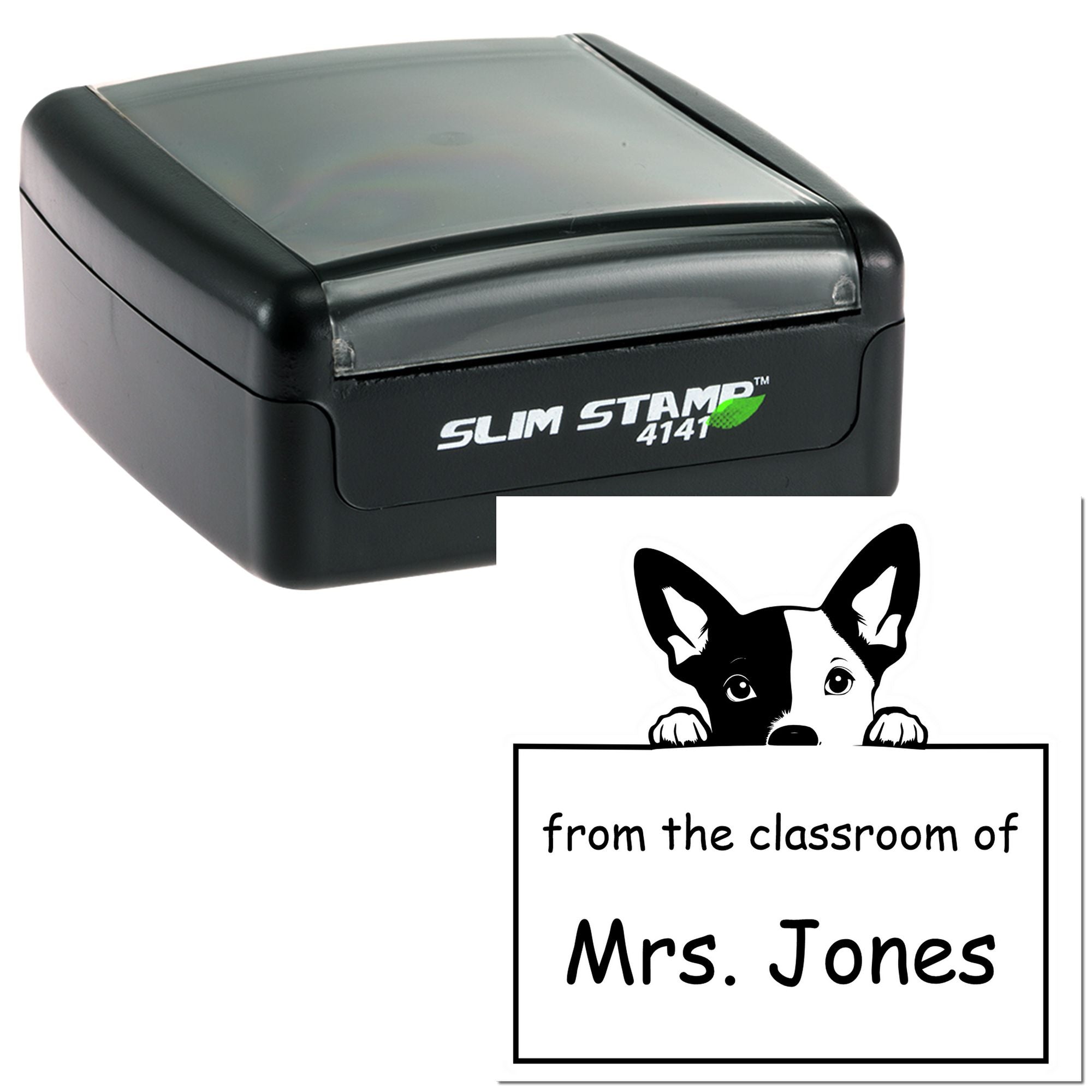 Basenji Personalizable Teacher Stamp Stamper Pre-Inked - Engineer Seal Stamps
