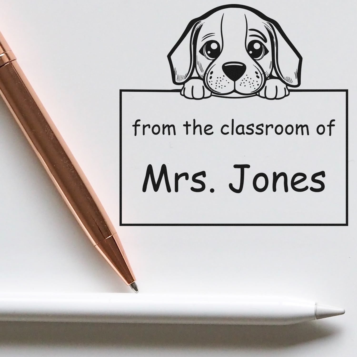 Self-Inking Beagle Pet Themed Teacher Stamp For Classroom Stamper - Engineer Seal Stamps