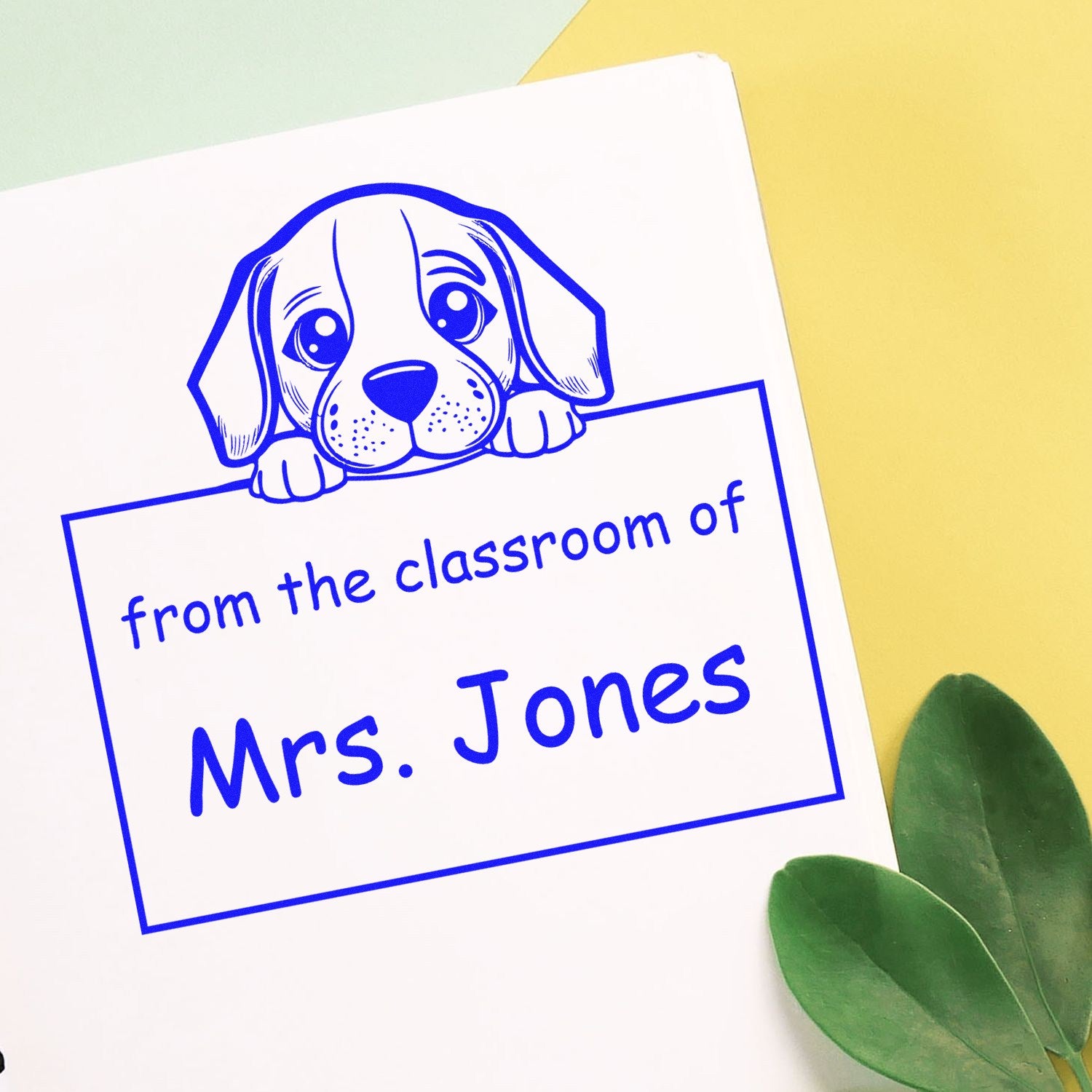 Beagle Personalizable Teacher Stamp For Classroom Stamper Pre-Inked - Engineer Seal Stamps