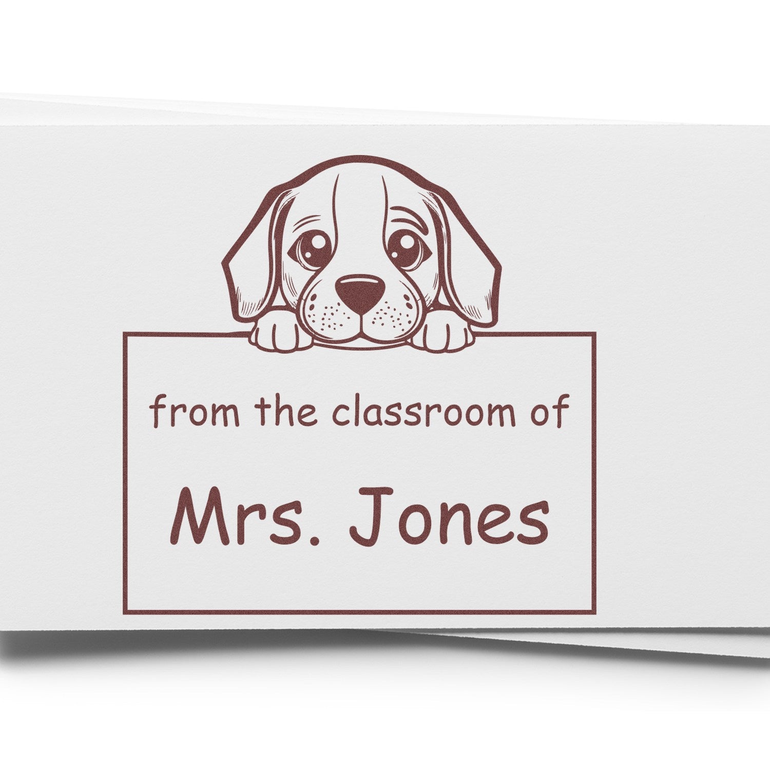 Wood Handle Beagle Puppy Themed Teacher Stamp For Classroom Stamper
