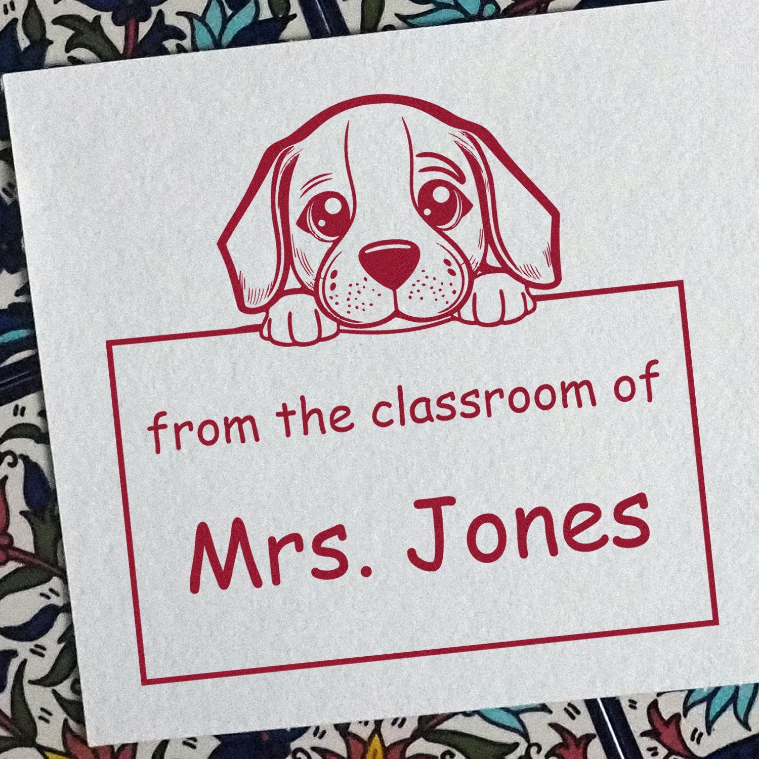 Wood Handle Beagle Puppy Themed Teacher Stamp For Classroom Stamper - Engineer Seal Stamps