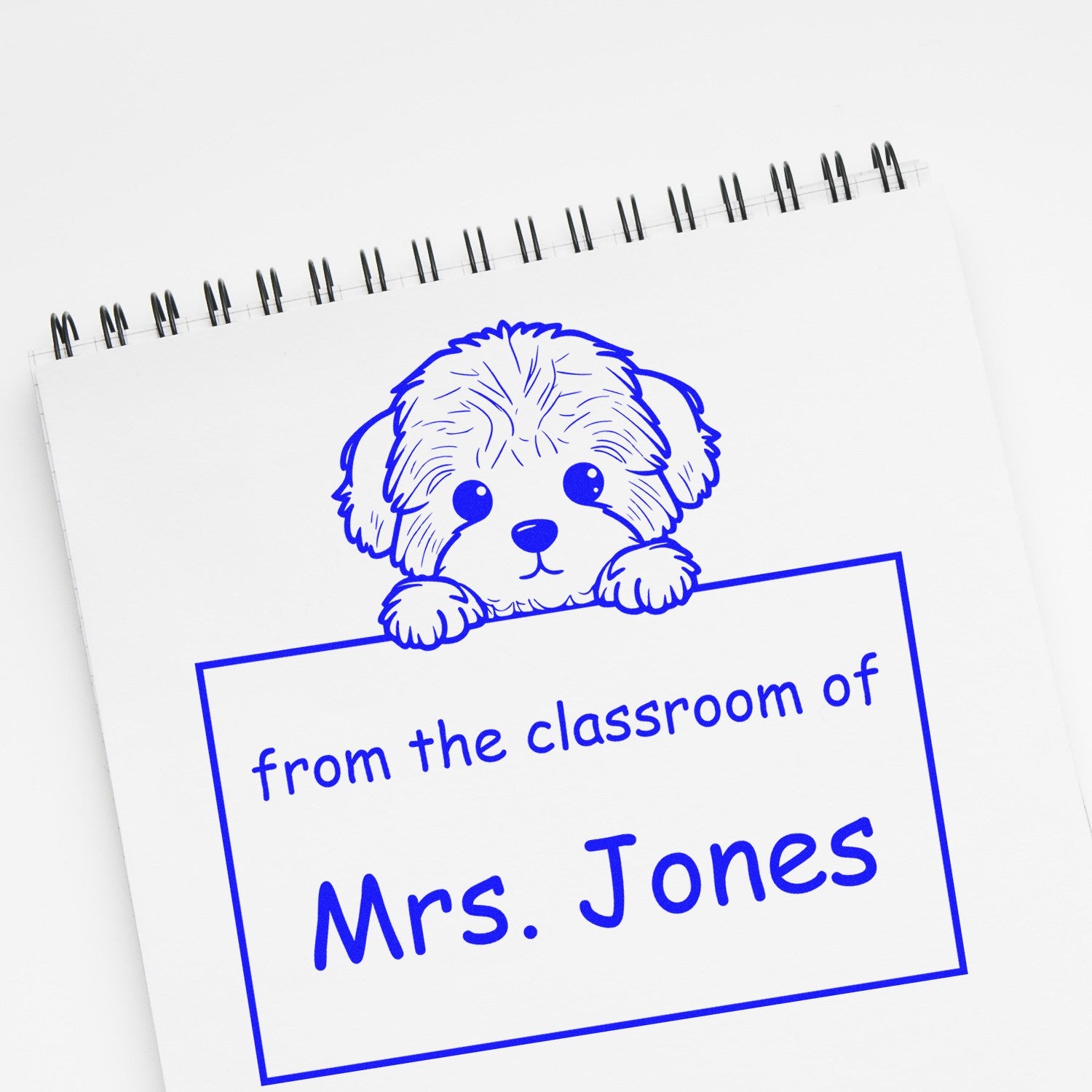 Self-Inking Bichon Frise Pet Themed Teacher Library Stamp - Engineer Seal Stamps