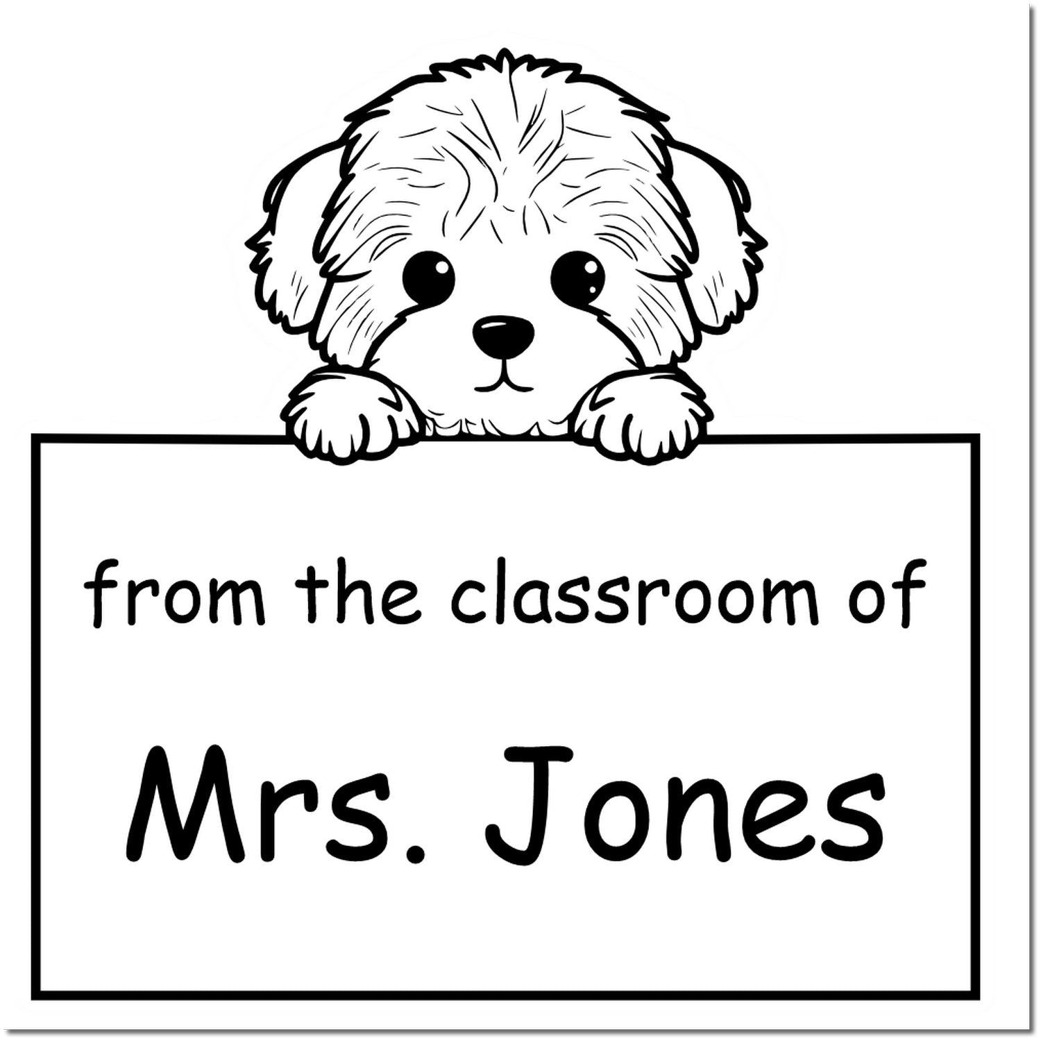 Self-Inking Bichon Frise Pet Themed Teacher Library Stamp - Engineer Seal Stamps