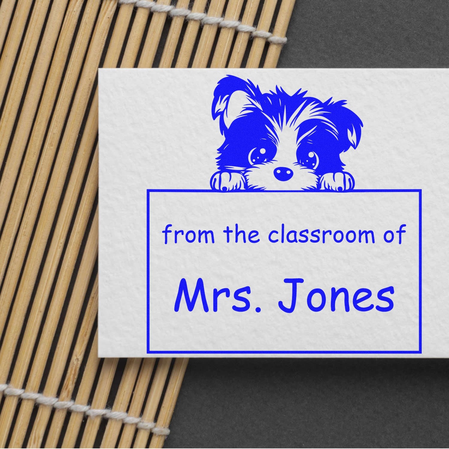 PSI Pre-Inked Biewer Terrier Personalized Teacher Classroom Stamp Stamper - Engineer Seal Stamps