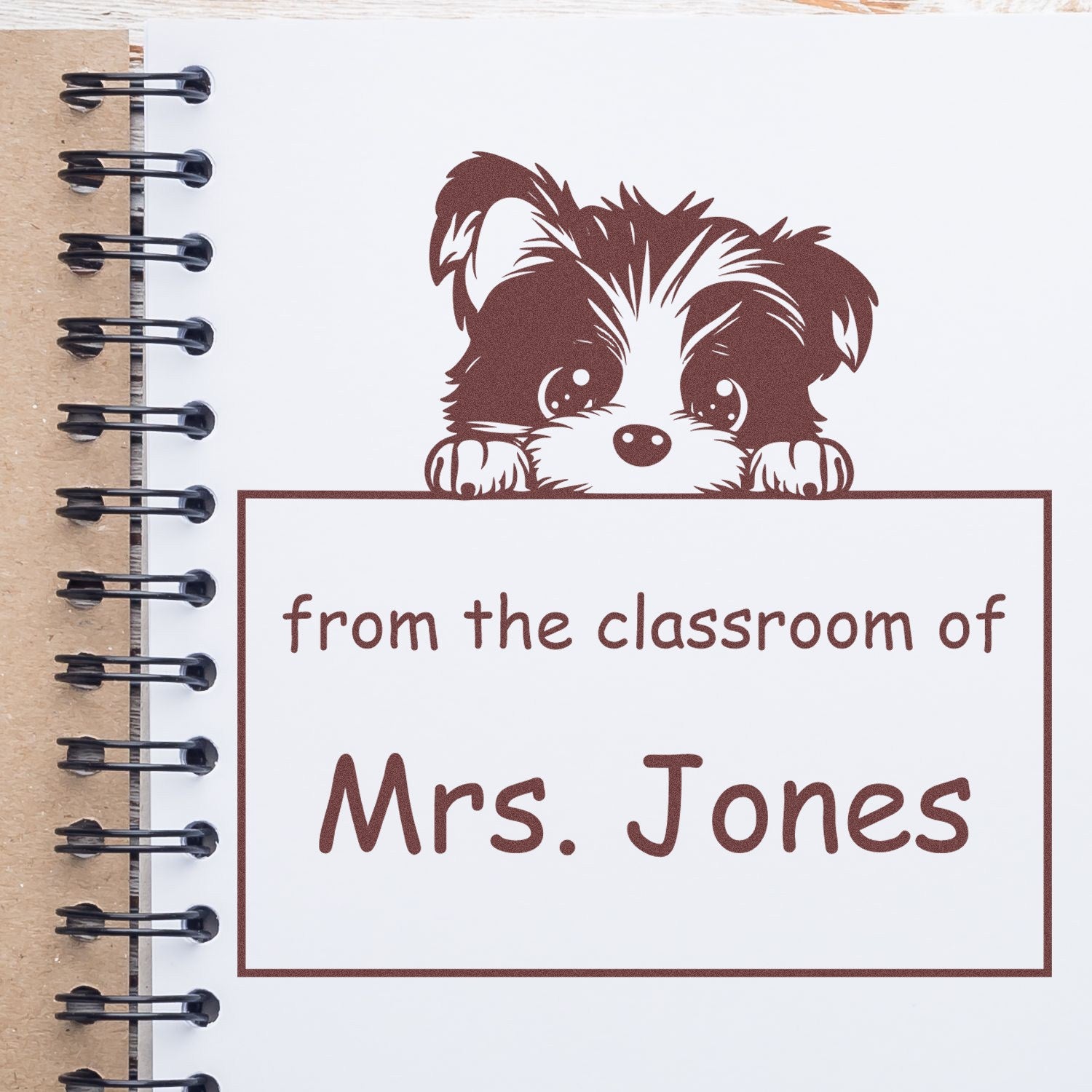 PSI Pre-Inked Biewer Terrier Personalized Teacher Classroom Stamp Stamper - Engineer Seal Stamps