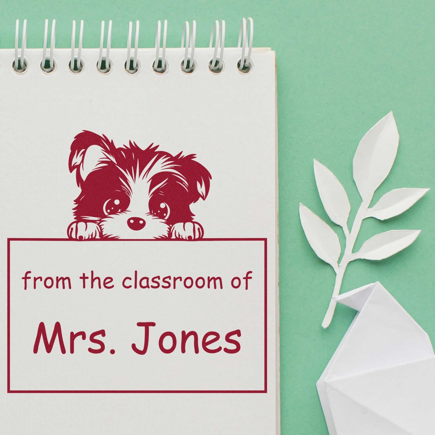 PSI Pre-Inked Biewer Terrier Personalized Teacher Classroom Stamp Stamper - Engineer Seal Stamps