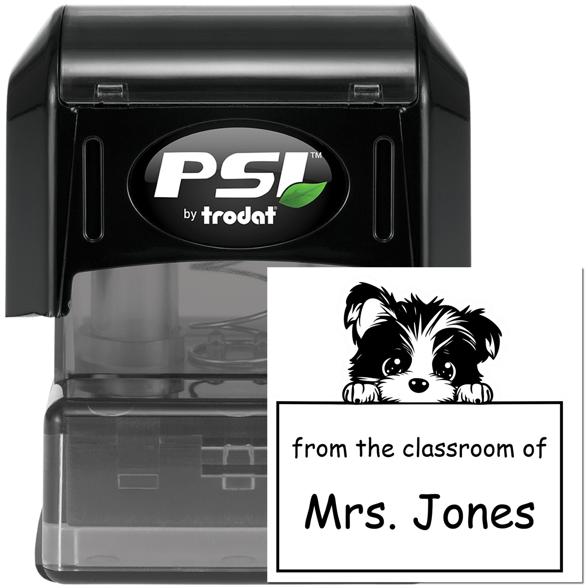 PSI Pre-Inked Biewer Terrier Personalized Teacher Classroom Stamp Stamper - Engineer Seal Stamps
