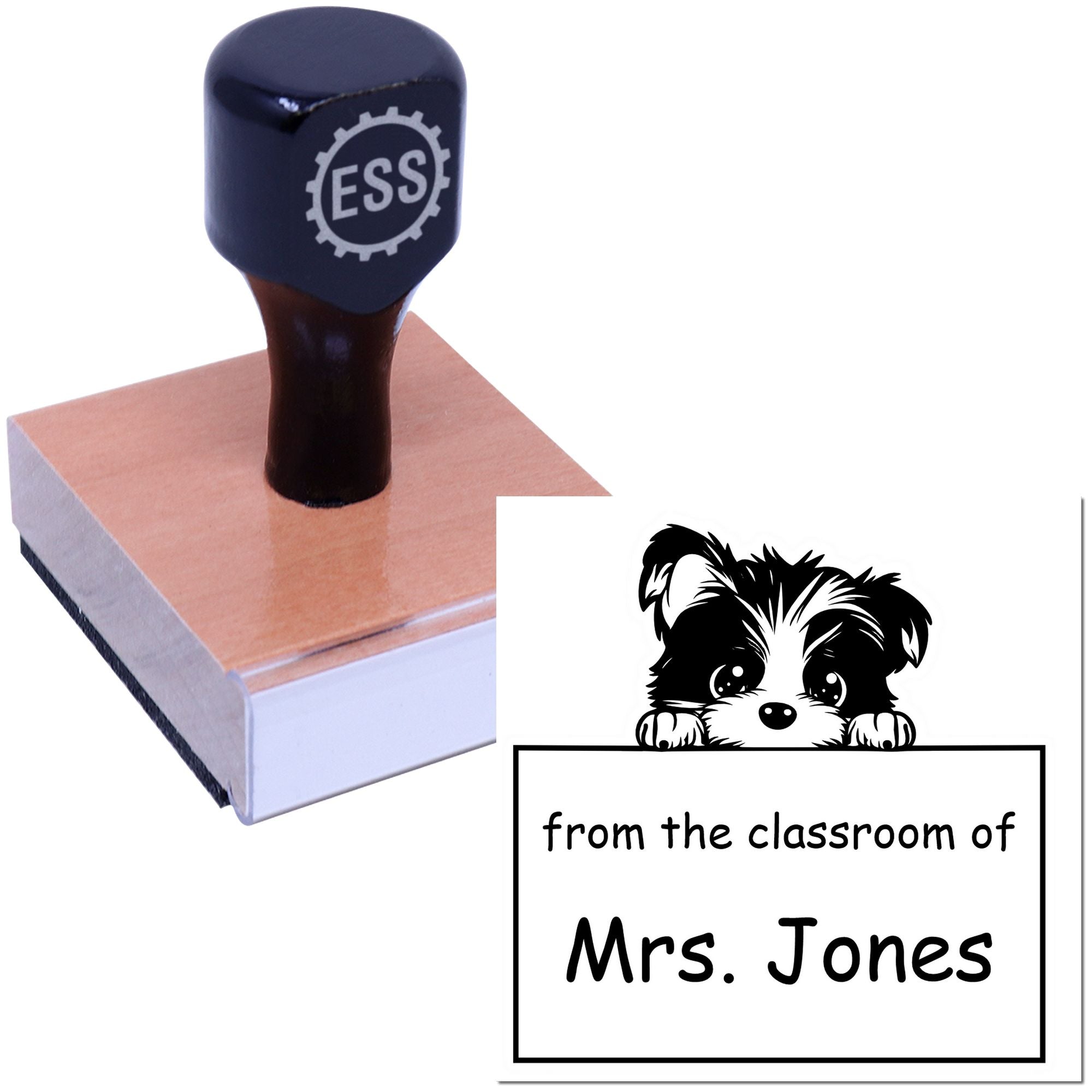 Wood Handle Biewer Terrier Puppy Themed Teacher Classroom Stamp Stamper