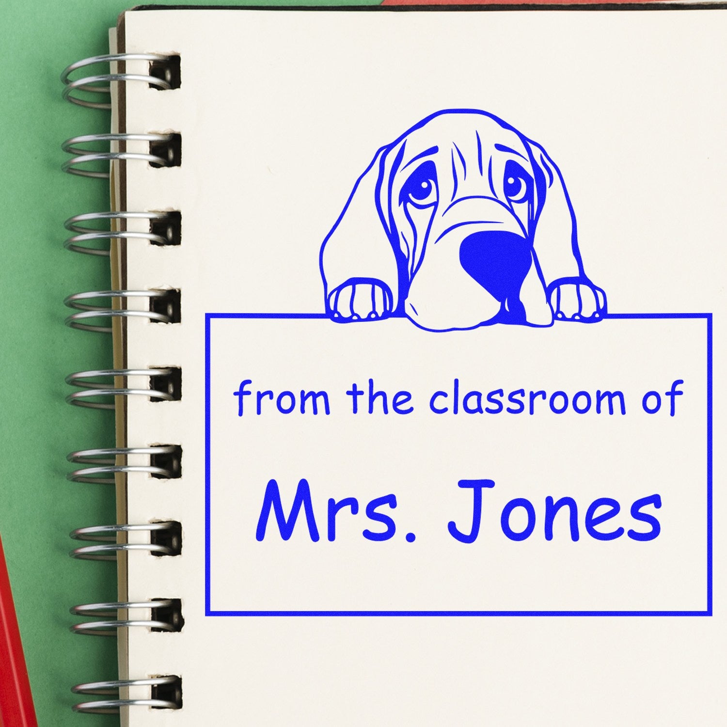 PSI Pre-Inked Bloodhound Personalized Teacher Classroom Stamp Stamp - Engineer Seal Stamps