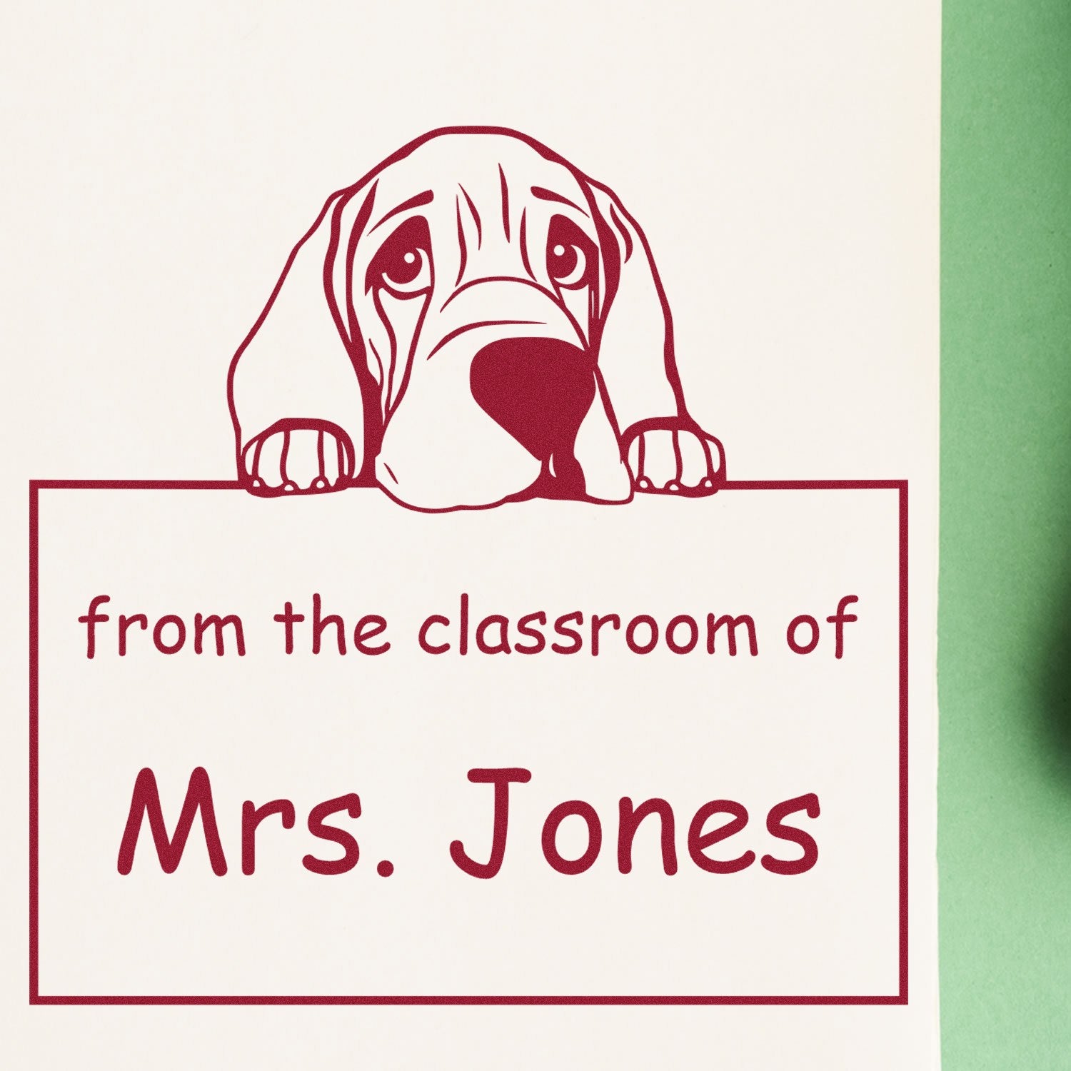 PSI Pre-Inked Bloodhound Personalized Teacher Classroom Stamp Stamp - Engineer Seal Stamps