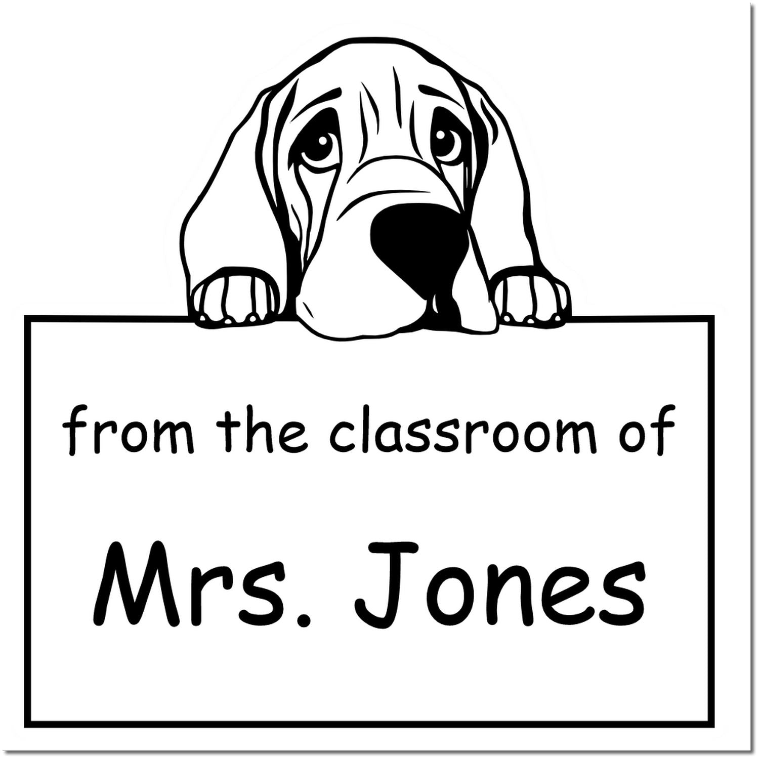 Wood Handle Bloodhound Puppy Themed Teacher Classroom Stamp Stamp - Engineer Seal Stamps