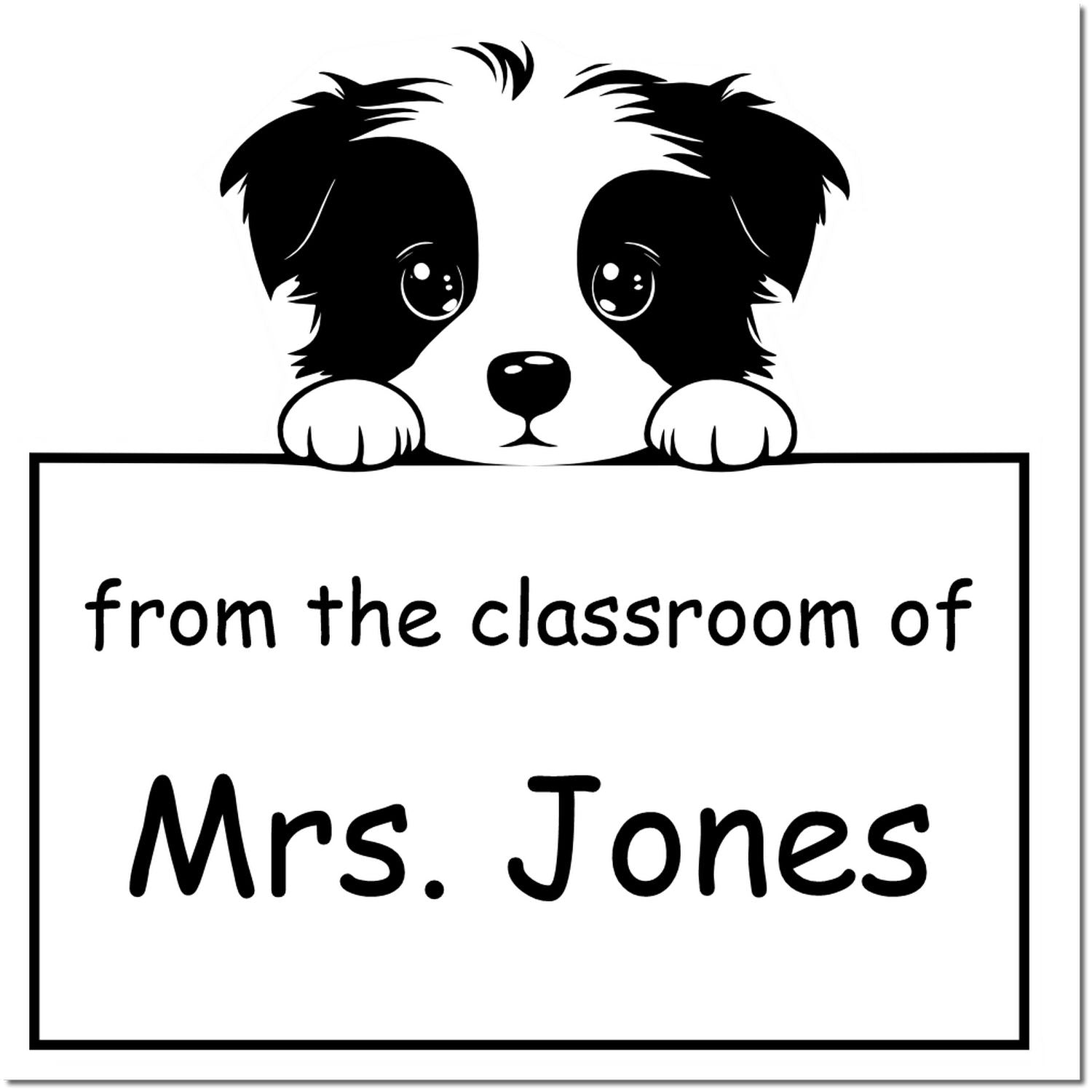 Self-Inking Border Collie Pet Themed Teacher Book Stamper - Engineer Seal Stamps