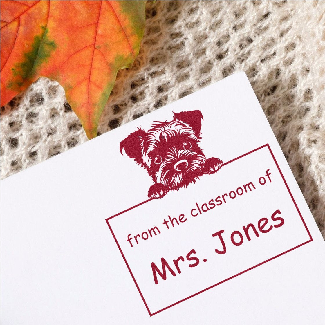 Self-Inking Border Terrier Pet Themed Teacher Book Stamp - Engineer Seal Stamps