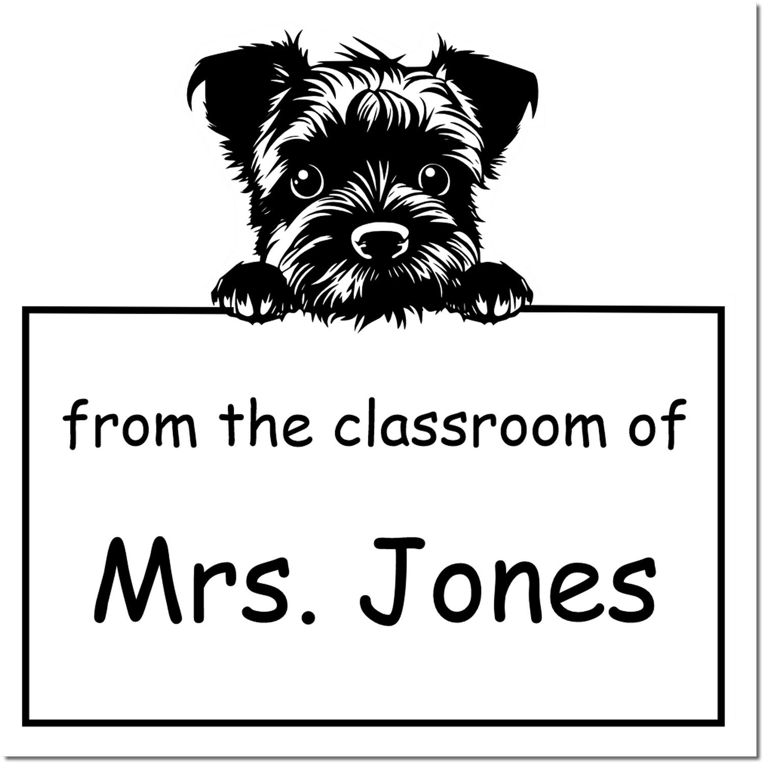 Self-Inking Border Terrier Pet Themed Teacher Book Stamp - Engineer Seal Stamps