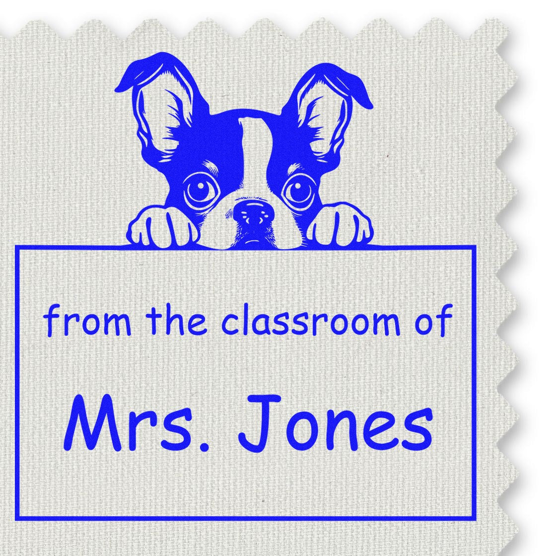 PSI Pre-Inked Boston Terrier Personalized Teach Stamper - Engineer Seal Stamps