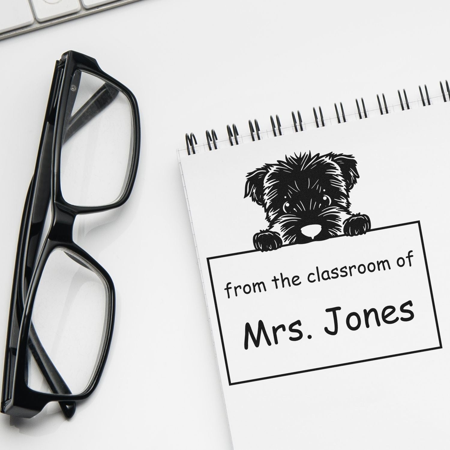 Wood Handle Bouvier Des Flandres Puppy Themed Teach Stamp - Engineer Seal Stamps