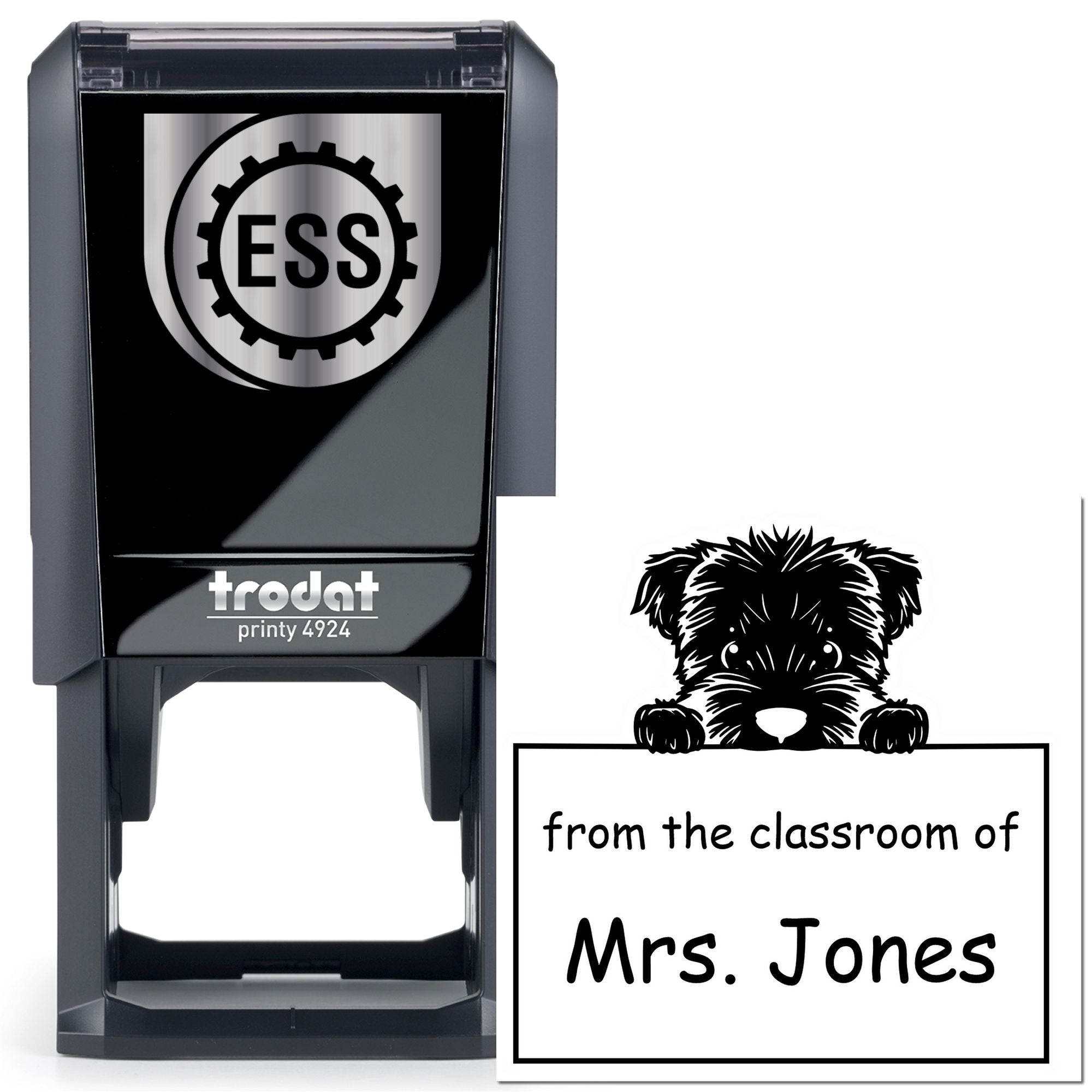 Self-Inking Bouvier Des Flandres Pet Themed Teach Stamp - Engineer Seal Stamps