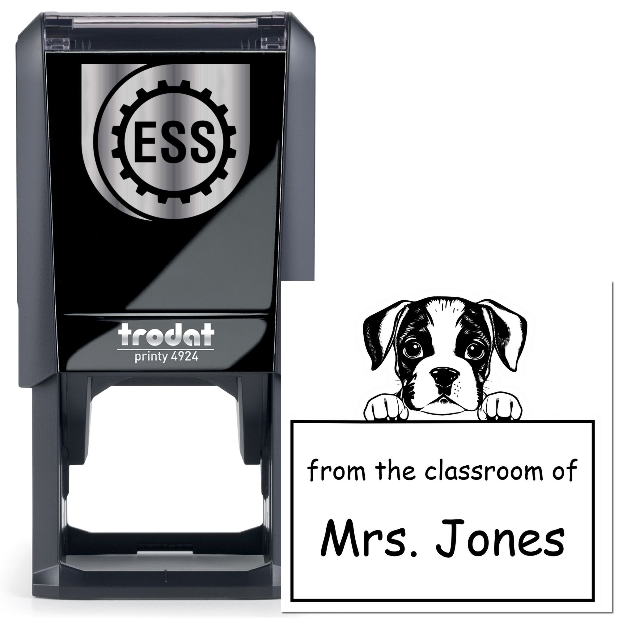 Self-Inking Boxer Pet Themed School Rockstar Stamper - Engineer Seal Stamps