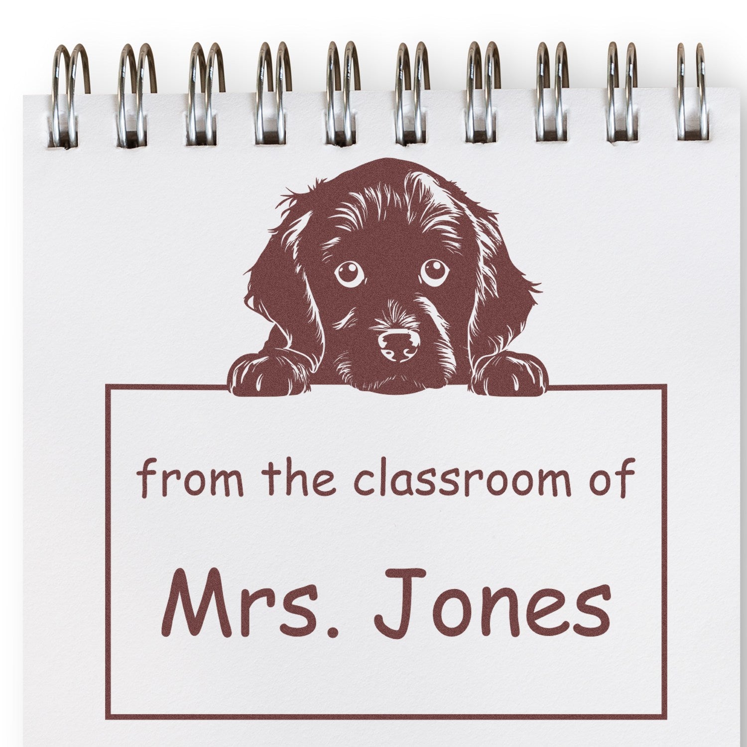 Wood Handle Boykin Spaniel Puppy Themed School Rockstar Stamp - Engineer Seal Stamps