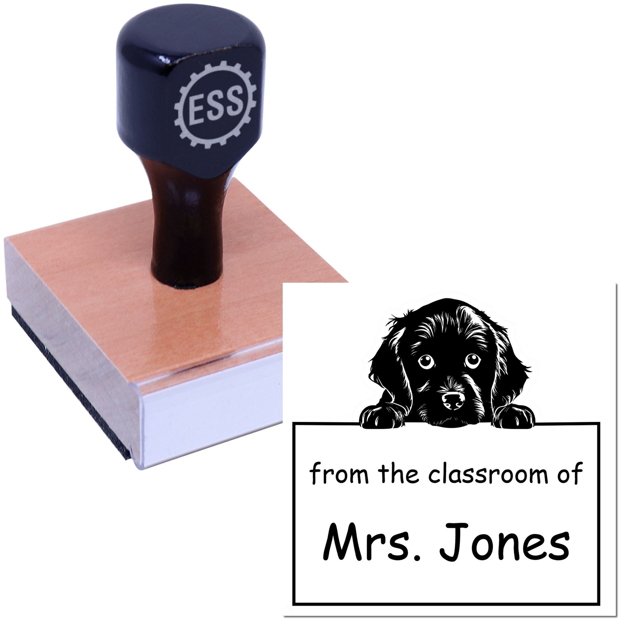 Wood Handle Boykin Spaniel Puppy Themed School Rockstar Stamp - Engineer Seal Stamps