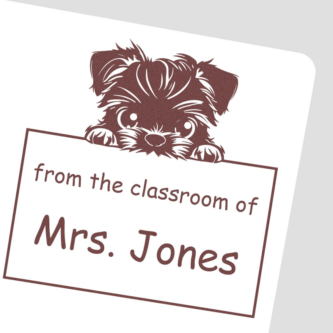 Wood Handle Brussels Griffon Puppy Themed Read It Love It Return It Teacher Stamp - Engineer Seal Stamps