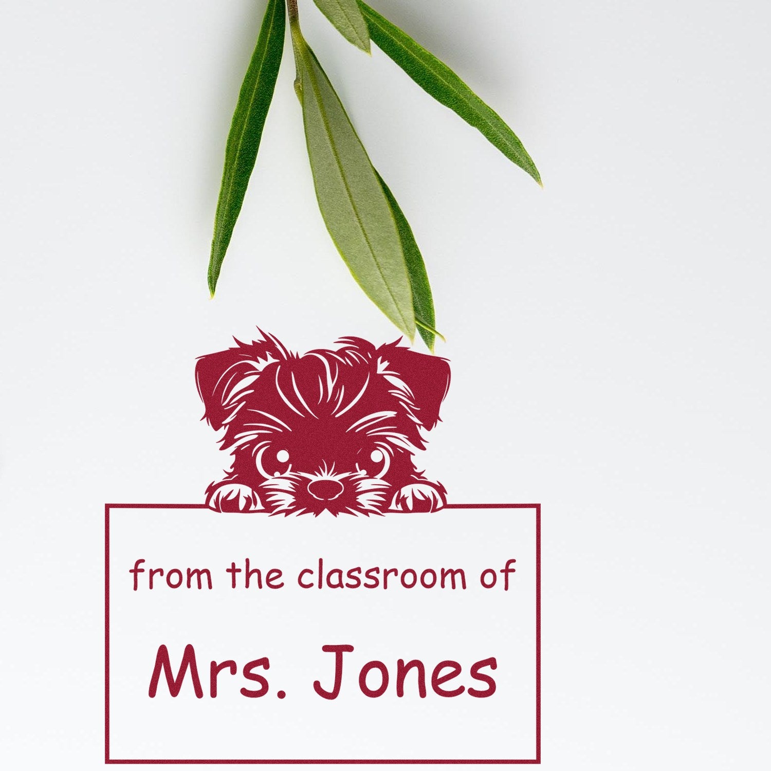 Wood Handle Brussels Griffon Puppy Themed Read It Love It Return It Teacher Stamp - Engineer Seal Stamps