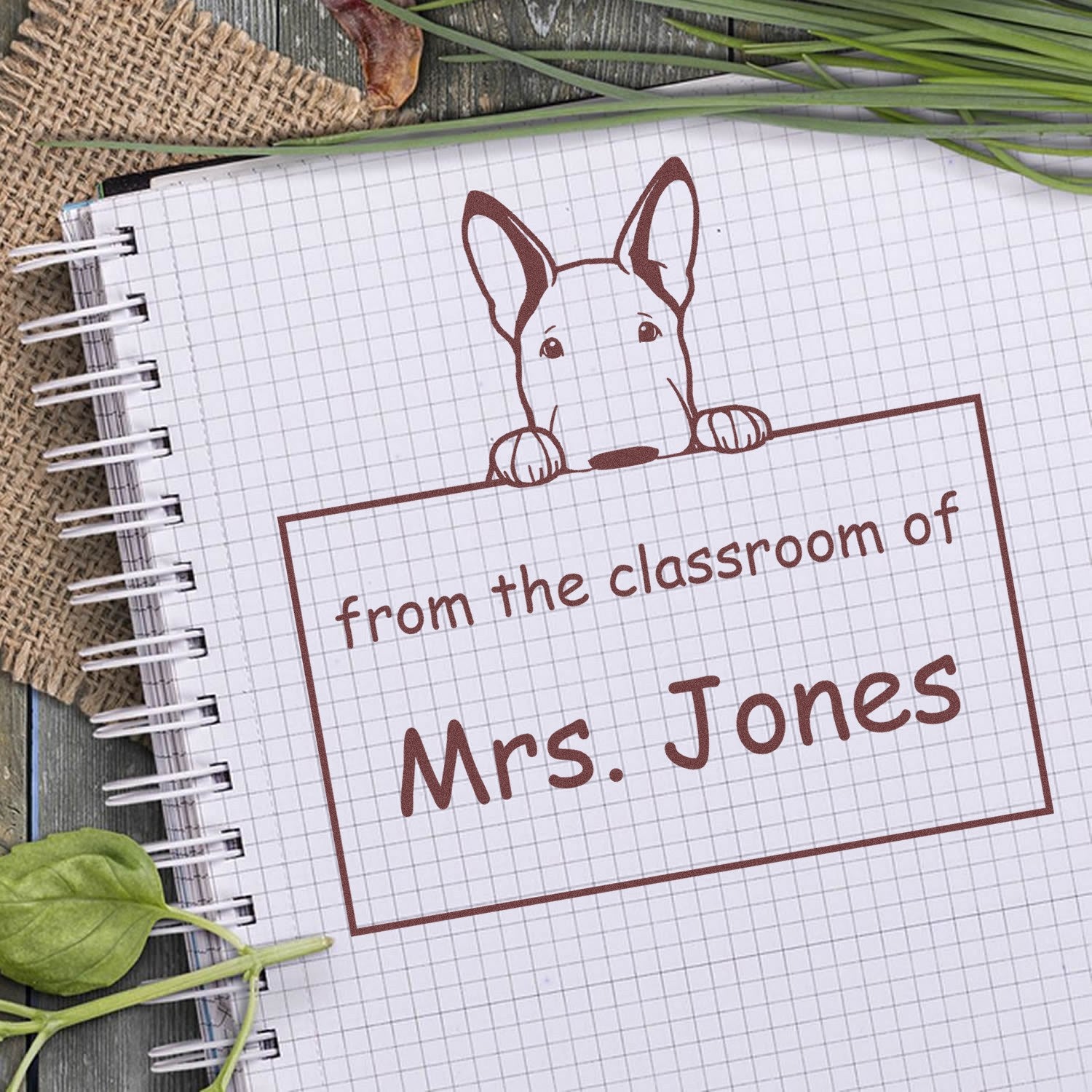 Bull Terrier Personalizable Read It Love It Return It Stamper Pre-Inked - Engineer Seal Stamps