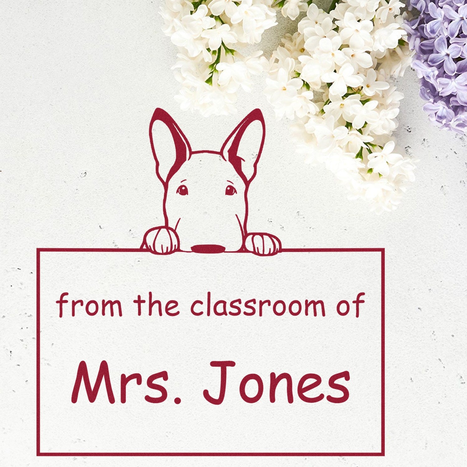 Bull Terrier Personalizable Read It Love It Return It Stamper Pre-Inked - Engineer Seal Stamps