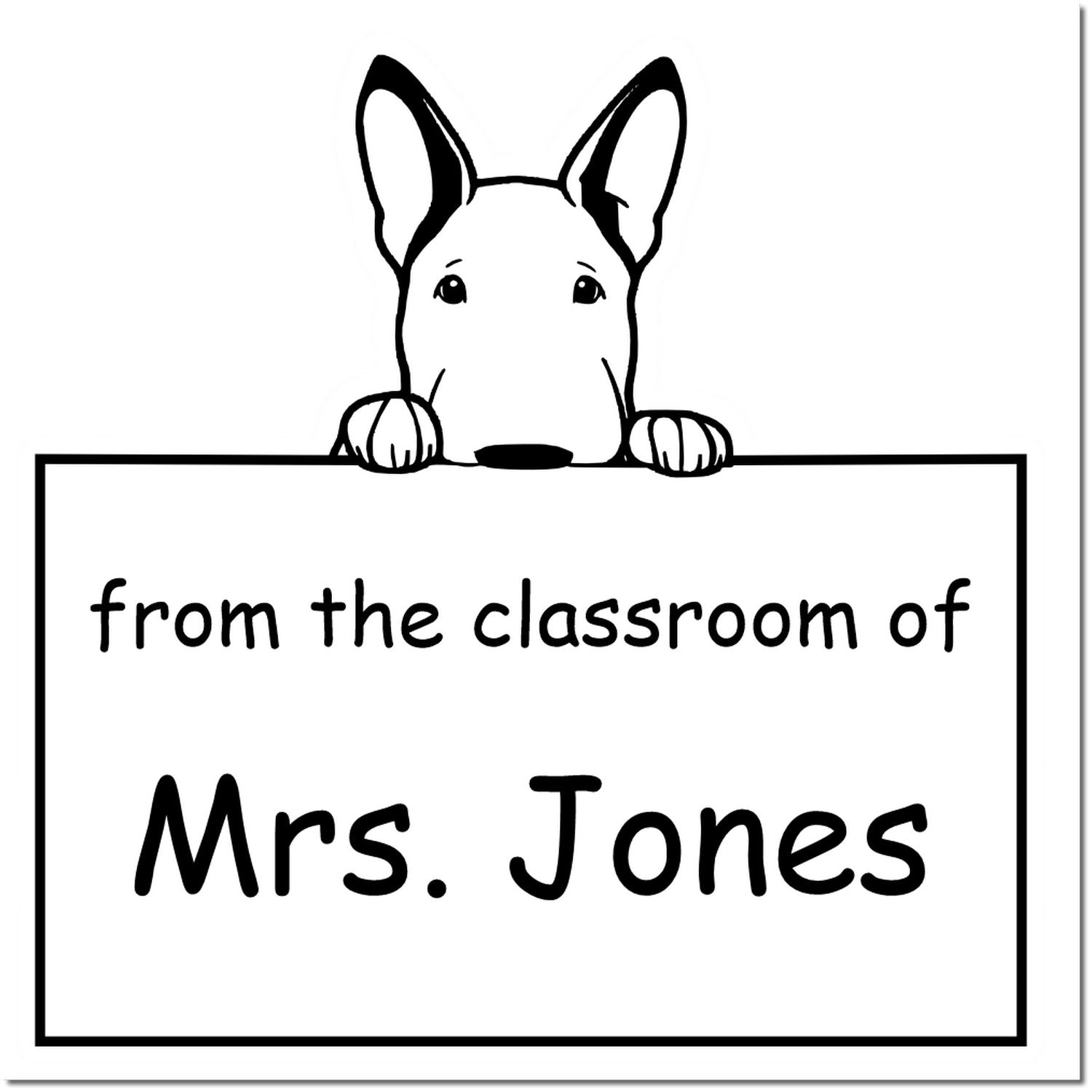 Wood Handle Bull Terrier Puppy Themed Read It Love It Return It Stamper - Engineer Seal Stamps