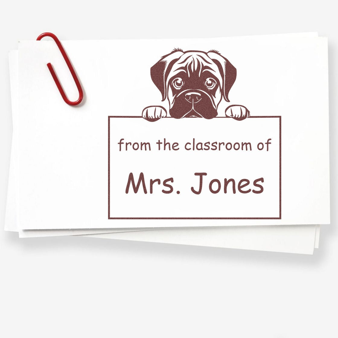 Wood Handle Bullmastiff Puppy Themed Read It Love It Return It Stamper - Engineer Seal Stamps