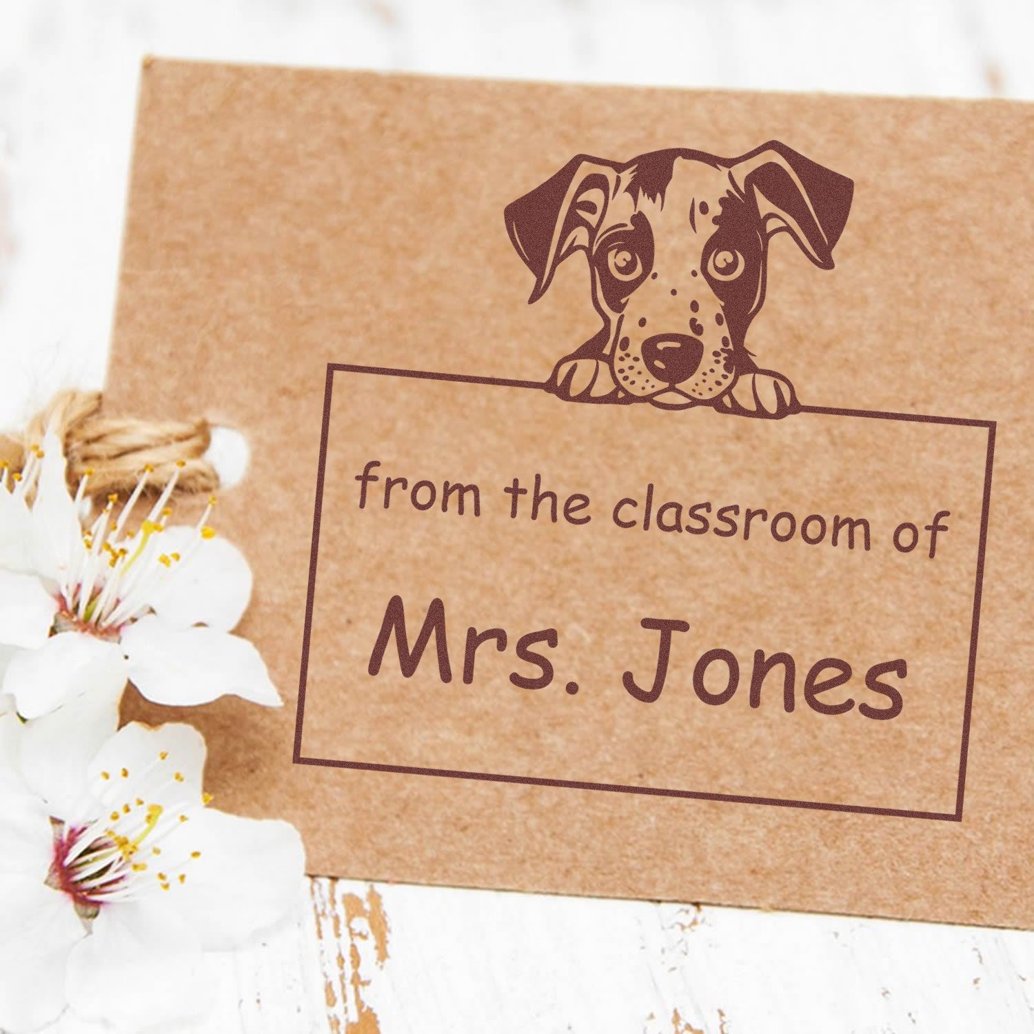 Wood Handle Catahoula Puppy Themed Read It Love It Return It Personalized Stamper - Engineer Seal Stamps