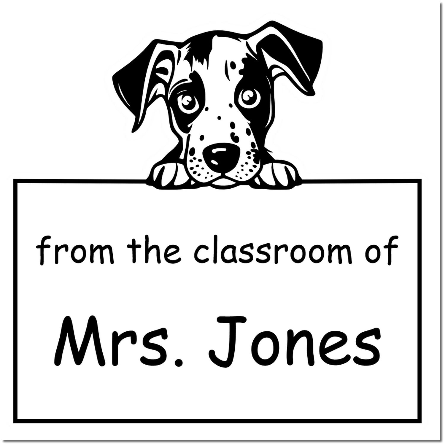 Wood Handle Catahoula Puppy Themed Read It Love It Return It Personalized Stamper - Engineer Seal Stamps