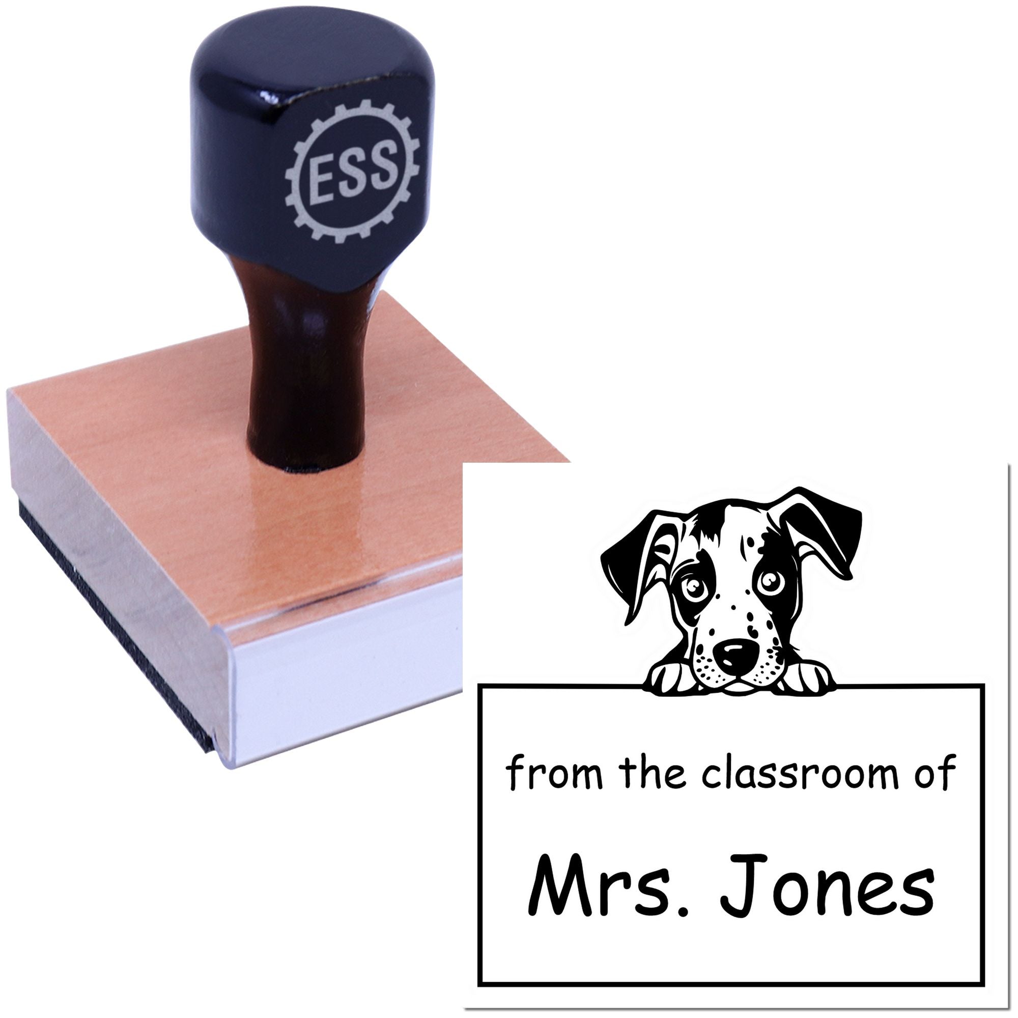 Wood Handle Catahoula Puppy Themed Read It Love It Return It Personalized Stamper - Engineer Seal Stamps