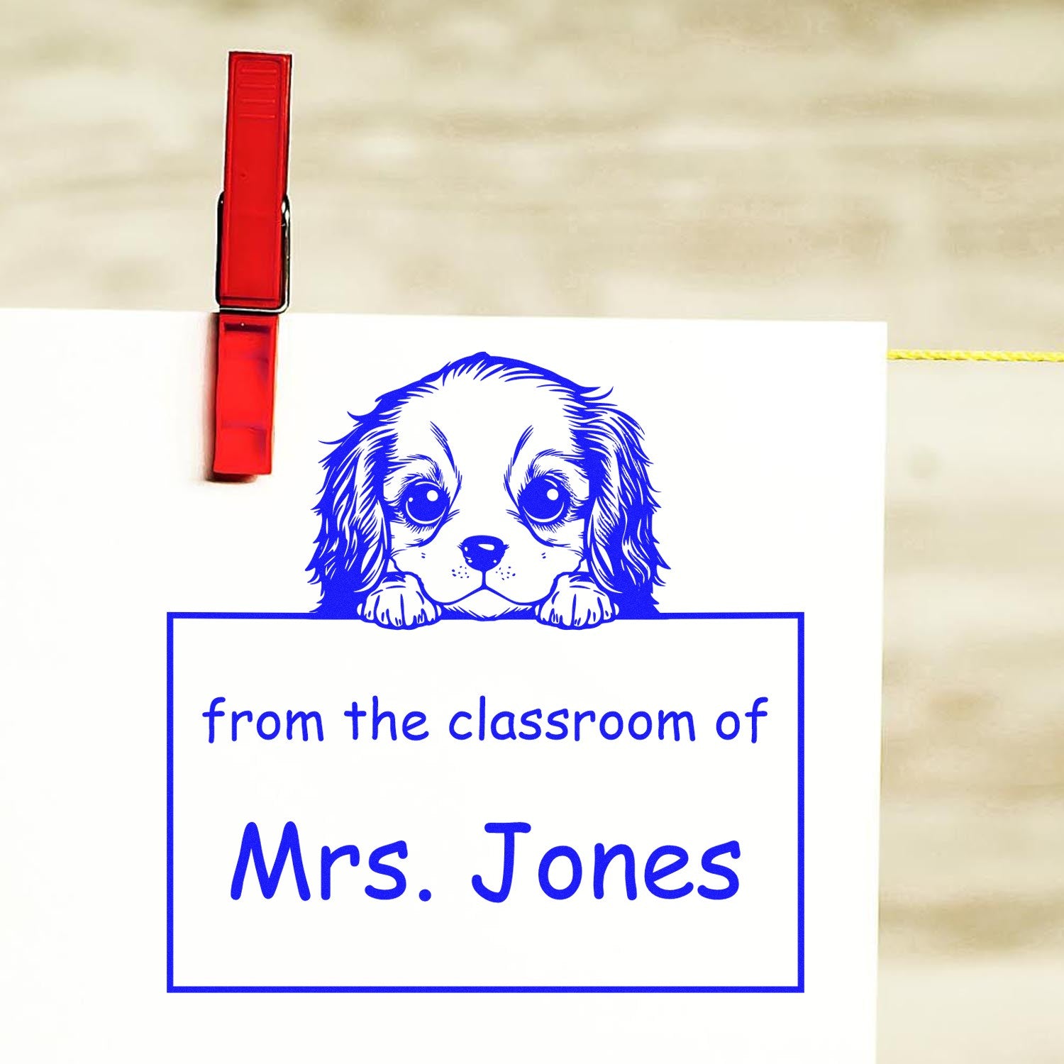 Wood Handle Cavalier King Charles Spaniel Puppy Themed Read It Love It Return It Personalized Stamp - Engineer Seal Stamps