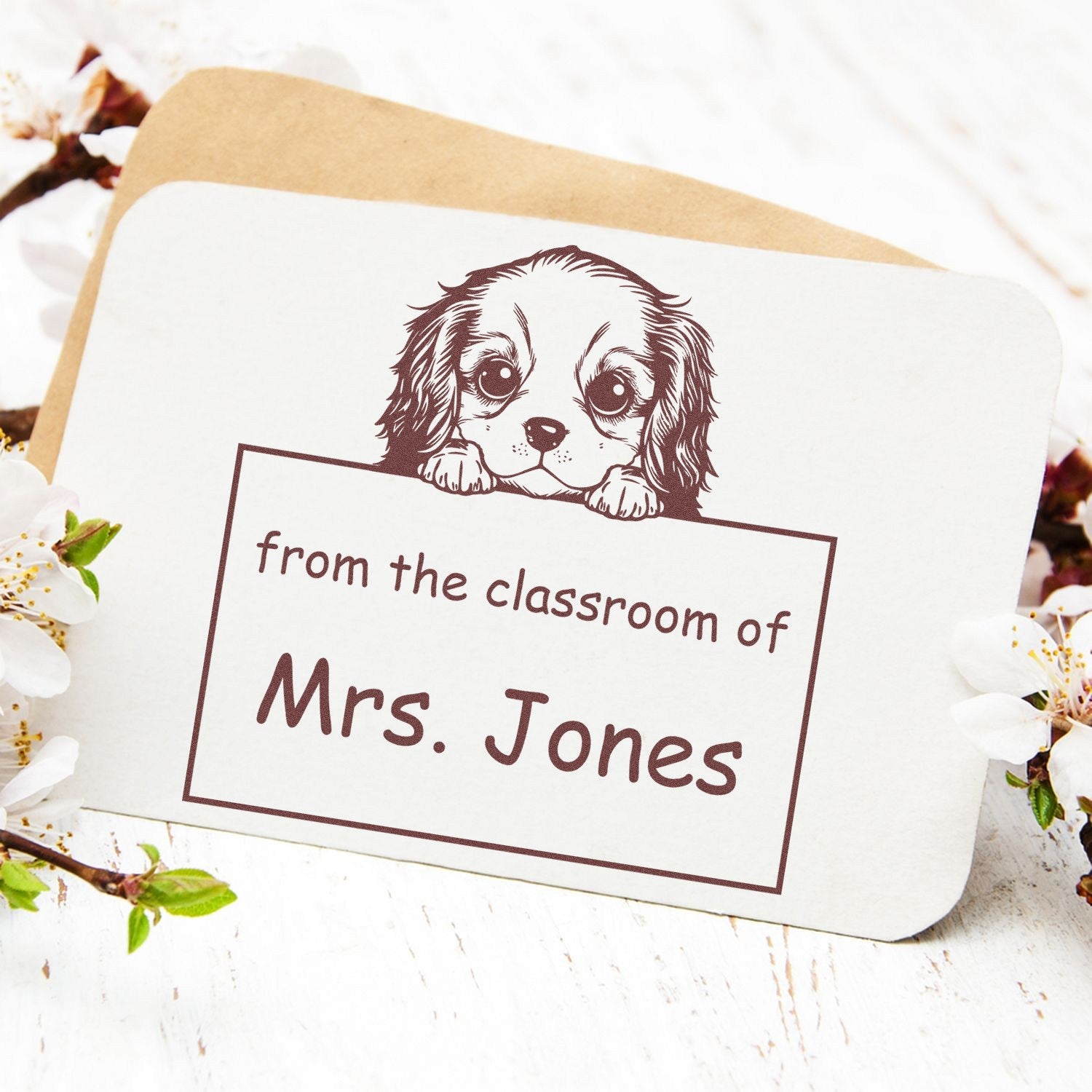 PSI Pre-Inked Cavalier King Charles Spaniel Personalized Read It Love It Return It Personalized Stamp - Engineer Seal Stamps