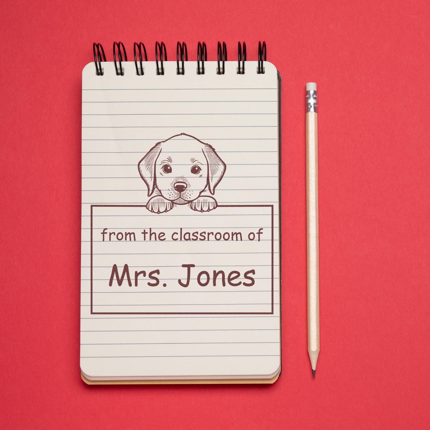 Wood Handle Chesapeake Bay Retriever Puppy Themed Read It Love It Return It Personalizable Stamper - Engineer Seal Stamps