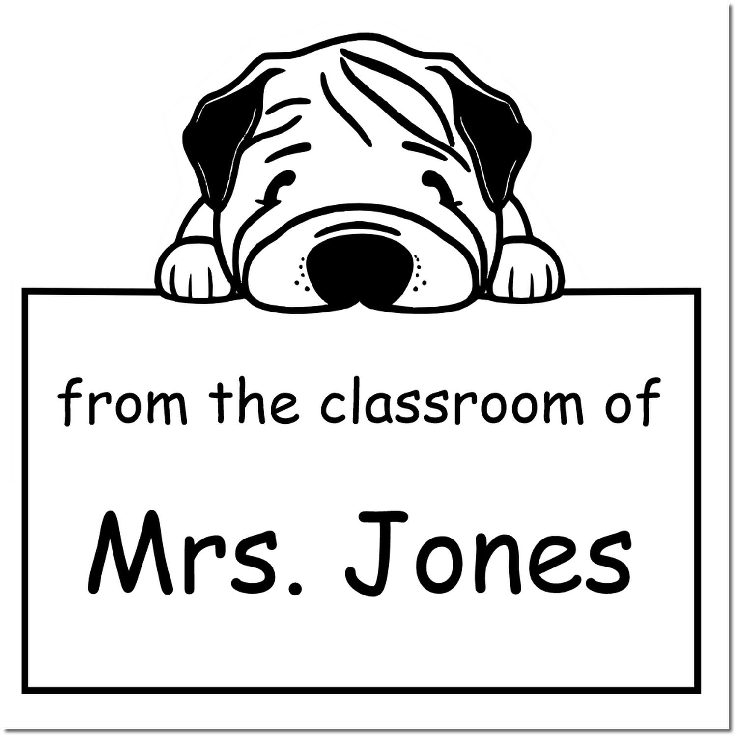 Self-Inking Chinese Shar Pei Pet Themed Read It Love It Return It Library Stamp - Engineer Seal Stamps