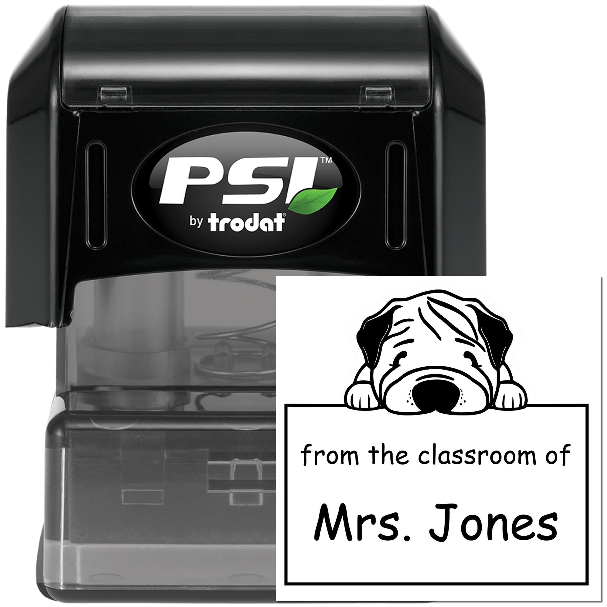 PSI Pre-Inked Chinese Shar Pei Personalized Read It Love It Return It Library Stamp - Engineer Seal Stamps