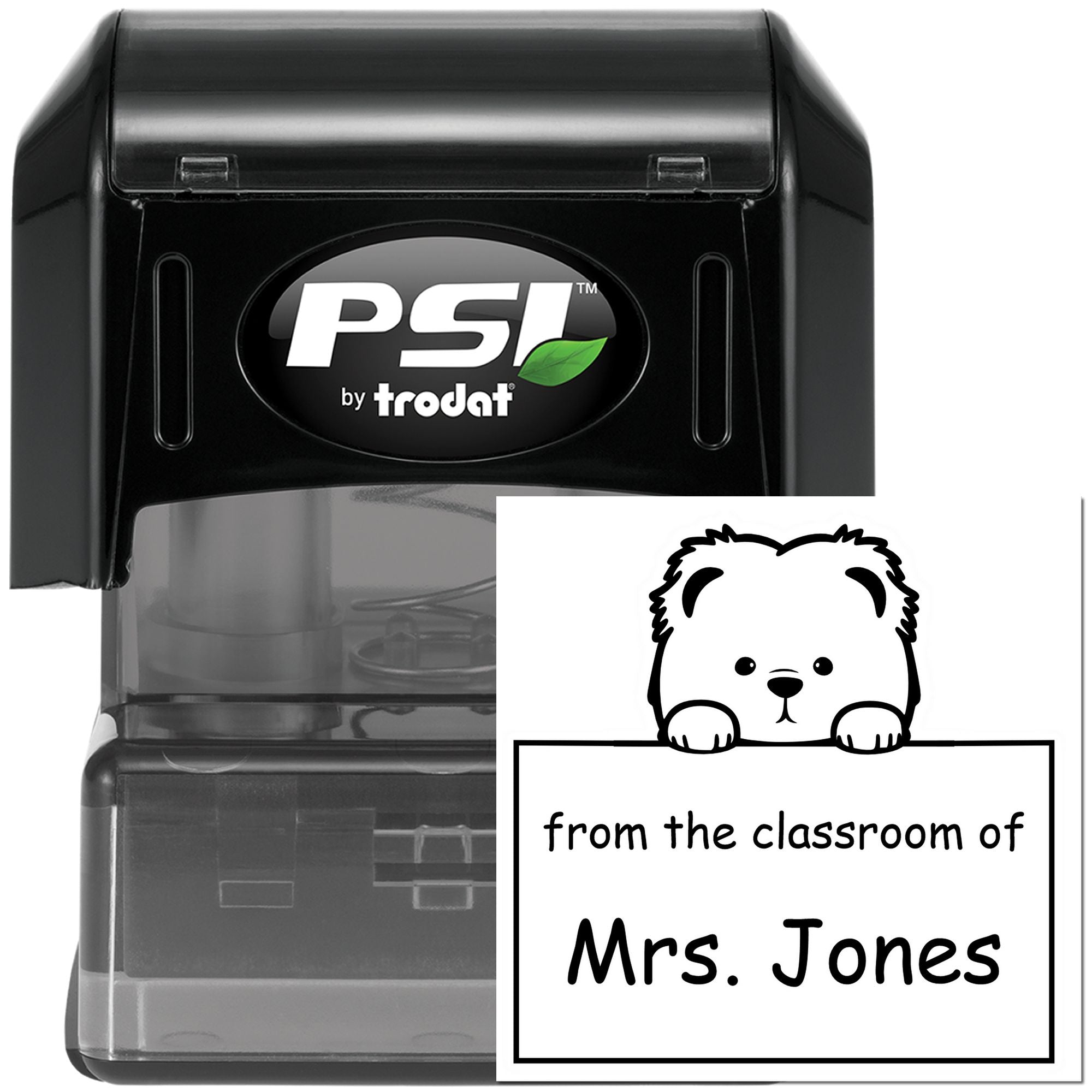 PSI Pre-Inked Chow Chow Personalized Read It Love It Return It For Teachers Stamper - Engineer Seal Stamps