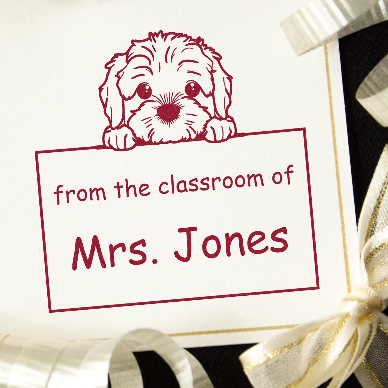 PSI Pre-Inked Cockapoo Personalized Read It Love It Return It For Teachers Stamp - Engineer Seal Stamps