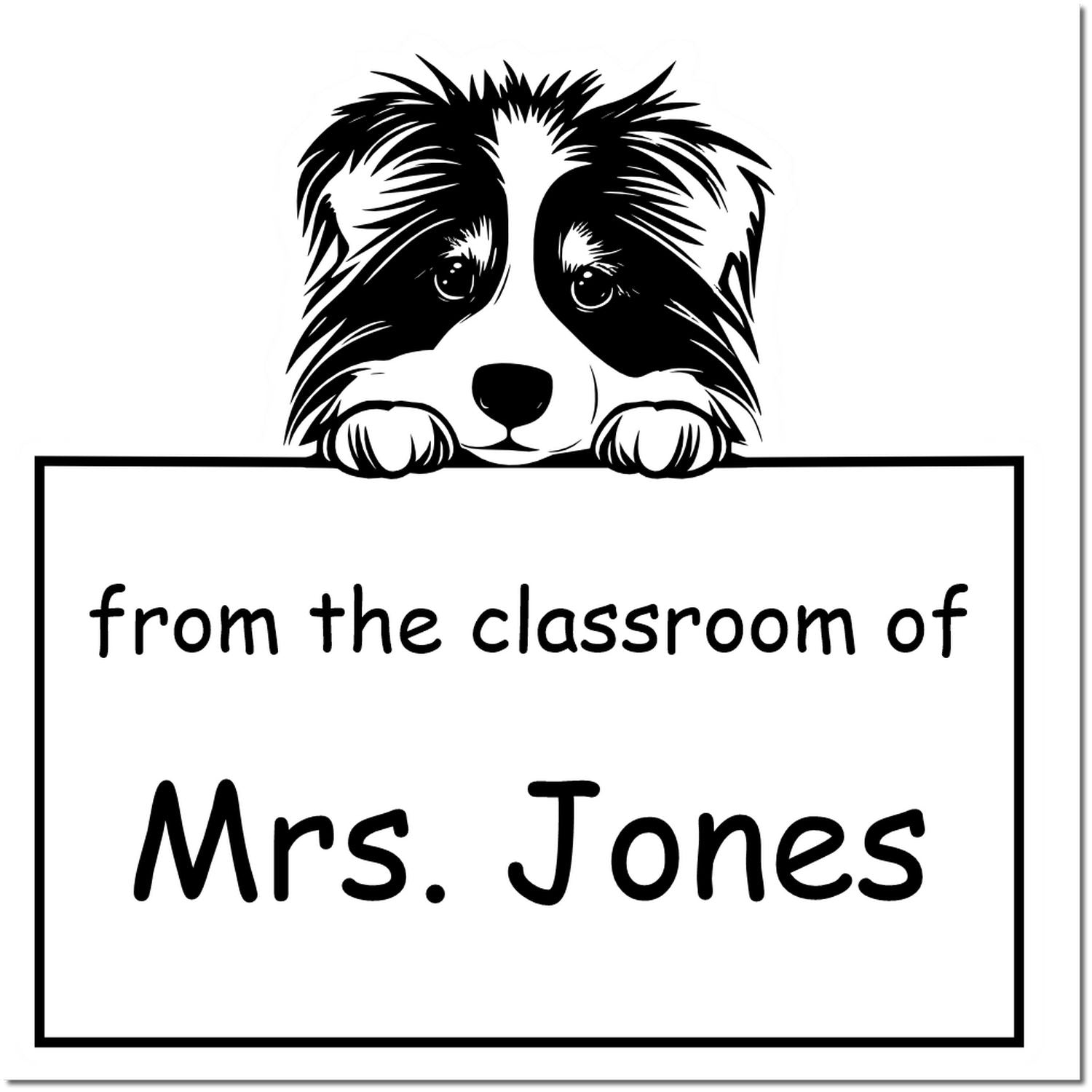 PSI Pre-Inked Collie Personalized Read It Love It Return It For Students Stamp - Engineer Seal Stamps