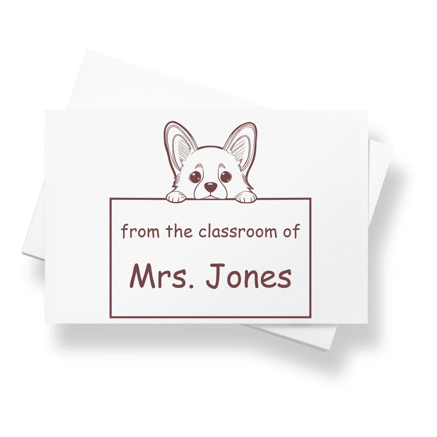Wood Handle Corgi Puppy Themed Read It Love It Return It For Schools Stamper - Engineer Seal Stamps