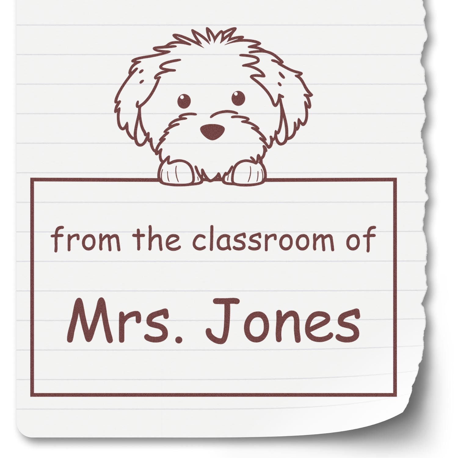 PSI Pre-Inked Cotton De Tulear Personalized Read It Love It Return It For Schools Stamp - Engineer Seal Stamps