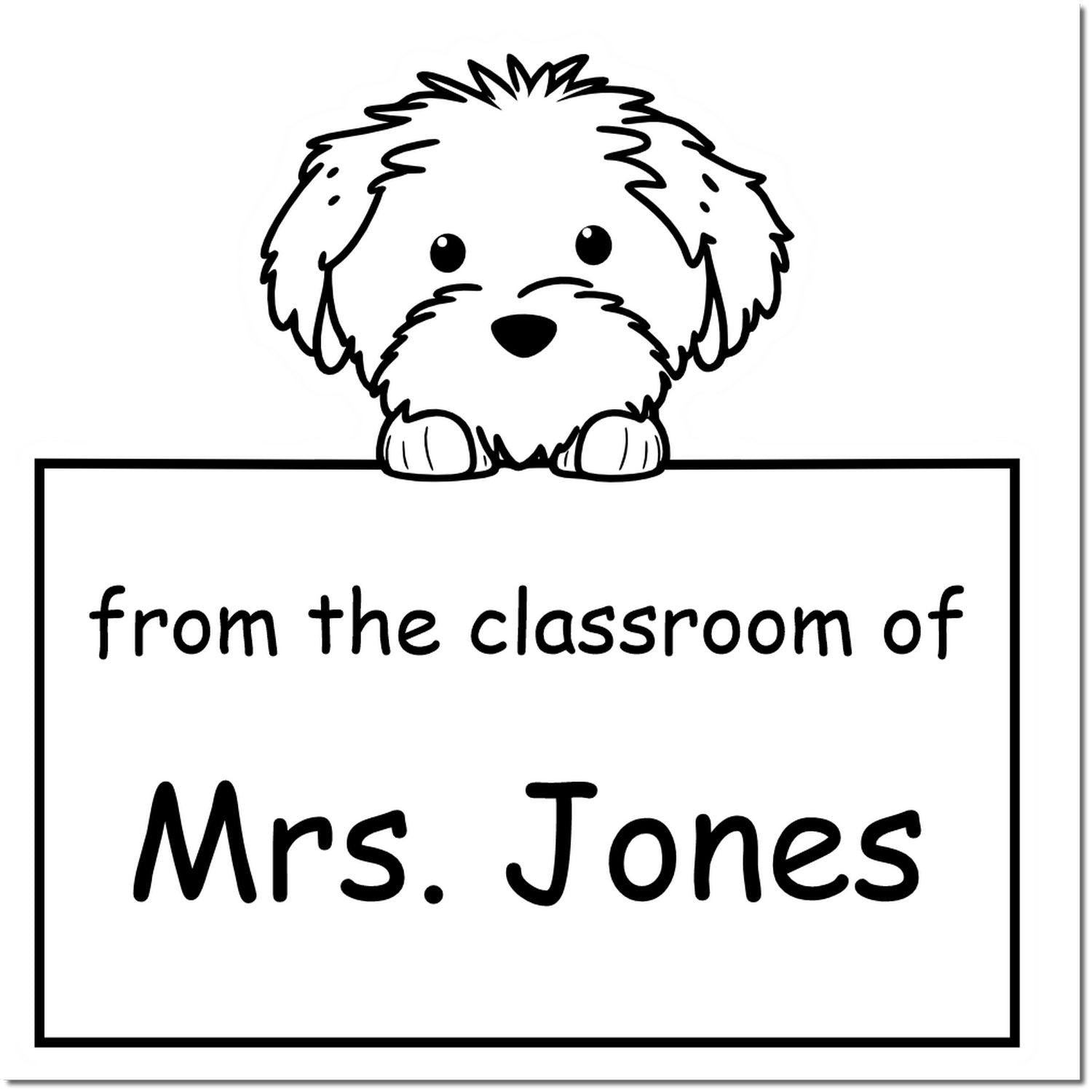 Wood Handle Cotton De Tulear Puppy Themed Read It Love It Return It For Schools Stamp - Engineer Seal Stamps