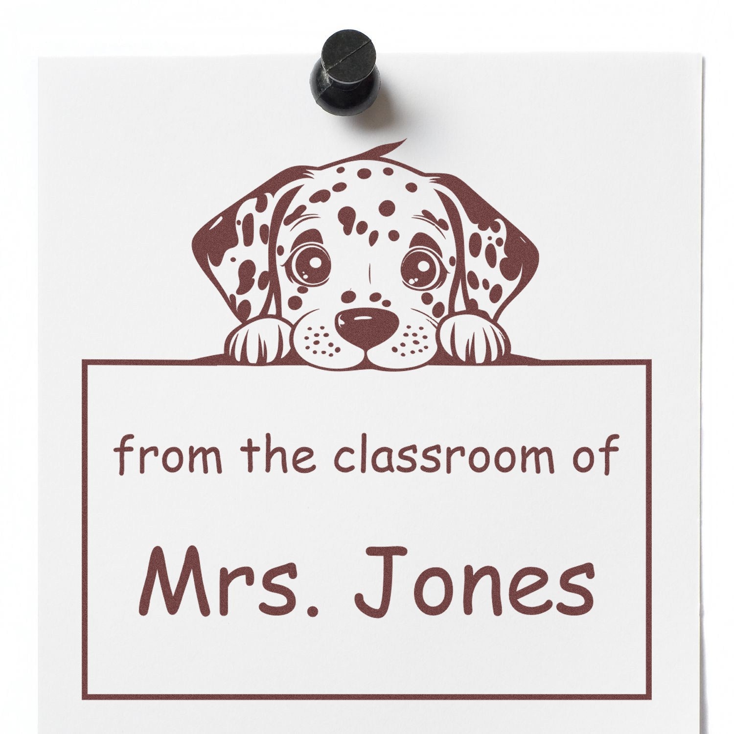Wood Handle Dalmatian Puppy Themed Read It Love It Return It For Libraries Stamp - Engineer Seal Stamps